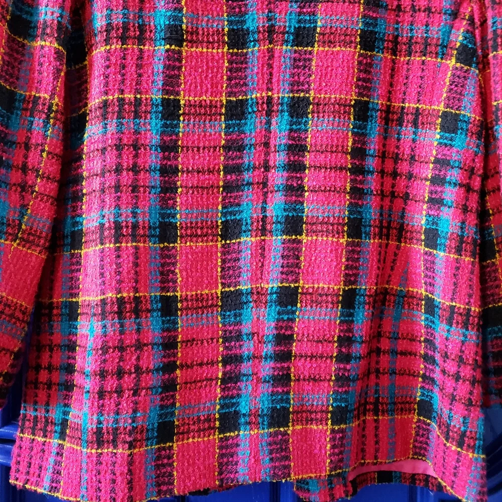 Vintage CHAUS Long Magenta Tweed Blazer - Picture 7 of 16